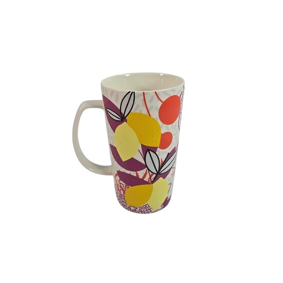 Starbucks 2015 Lemon Print Ceramic Mug 16oz Summer Citrus Graphic Cup - Picture 3 of 6
